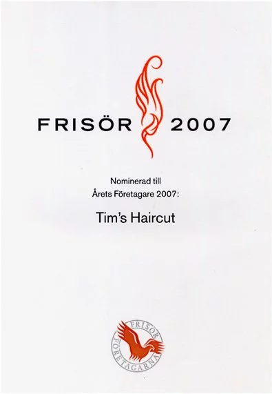 Diplom från när Salongen nominerades till Årets Företagare 2007.